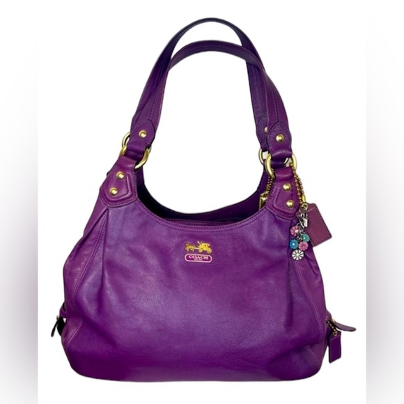 Coach Handbags - COACH Vintage Madison Leather Hobo Shoulder Bag Purple Violet Gold Purse Y2K